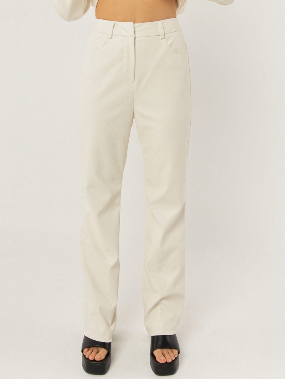 12 NWT PepperMayo Ivory Faux Leather Snakeskin To The Beat Pants